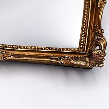 OIGUMR Square Wall Mirror Vintage Mirror Gold Mirror (Vintage Gold